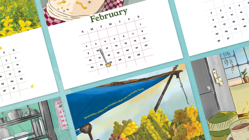 Choose from architectural marvels and food prints for the 2025 calendar